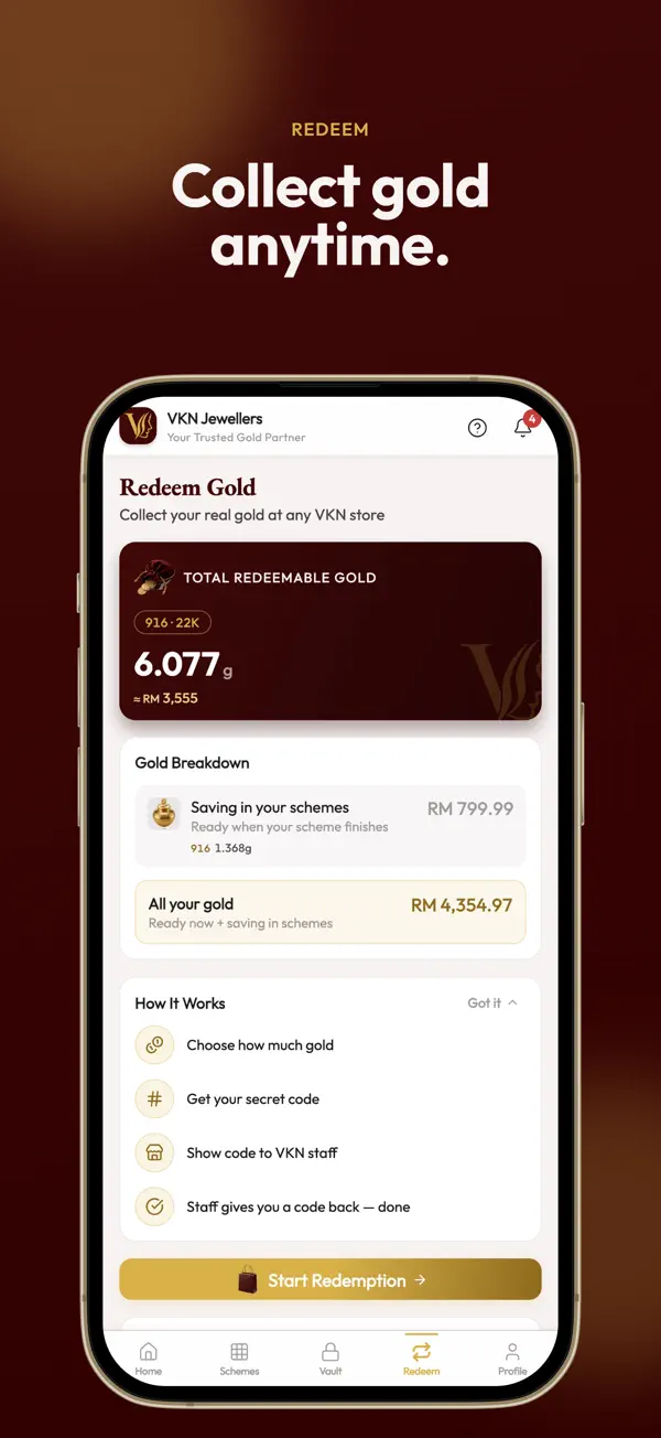 VKN redeem screen from the official App Store preview